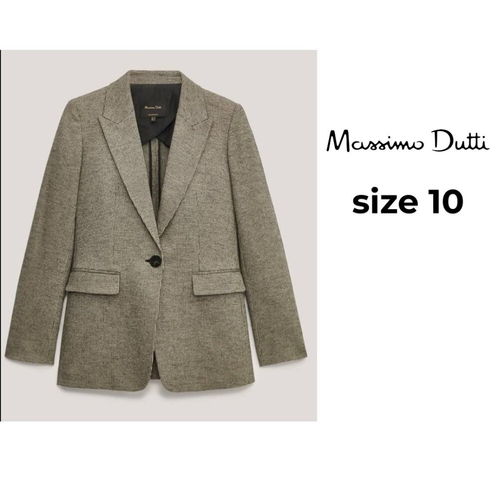 Massimo Dutti Elegant Black and Gray Blazer